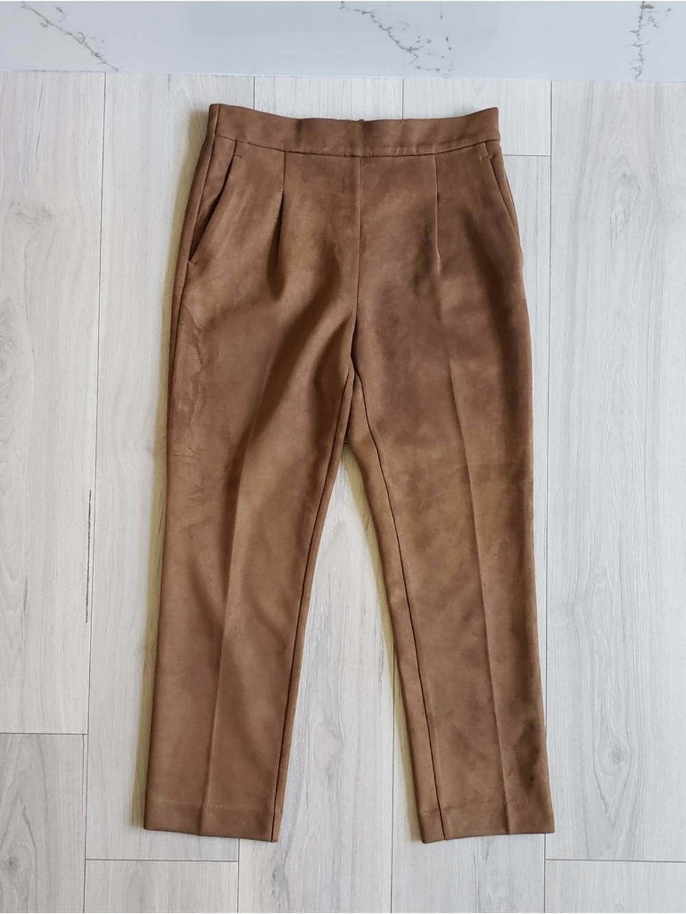 Ann Taylor Pants Womens S Camel Brown Suede Trousers